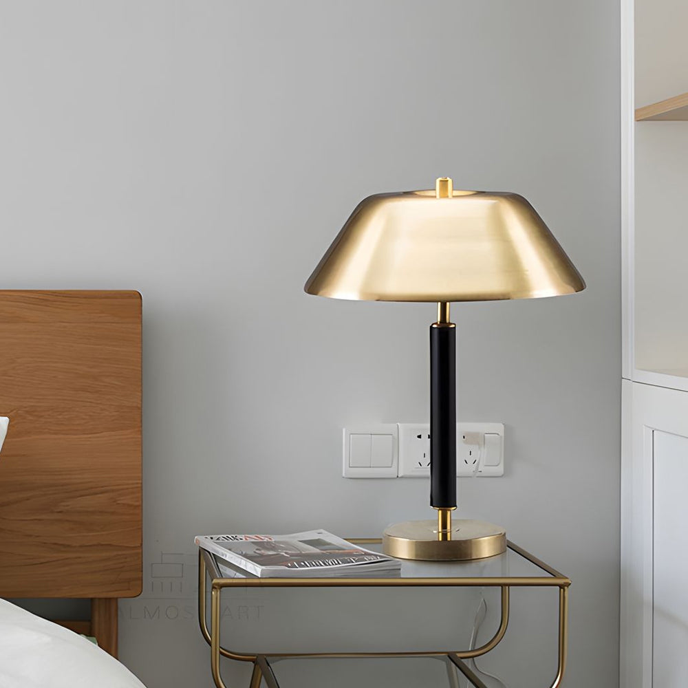Modern Black Metal Brass Table Lamp