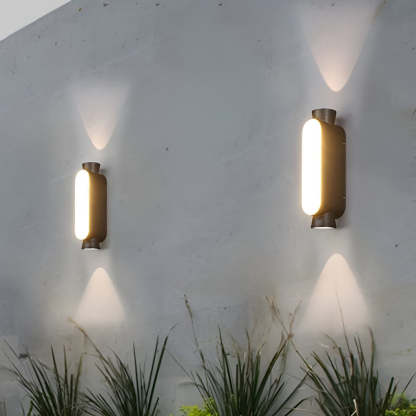 Waterproof LED Up and Down Lights Black Modern Outdoor Wall Sconce Lighting-Lighom
