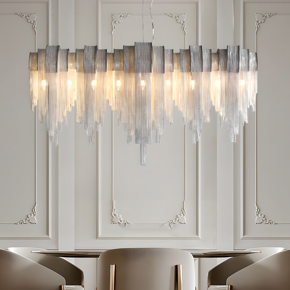 Wave Aluminum Tassel Chain Artistic Nordic Chandelier