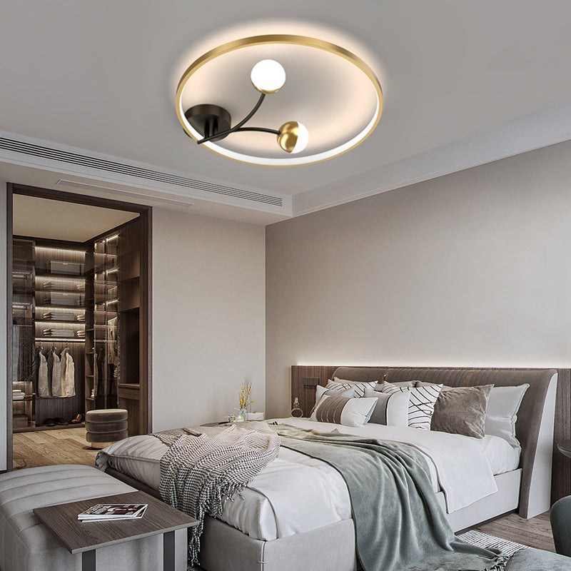 Round 2 Acrylic Ball Flower 3 Step Dimming LED Modern Ceiling Light Fixture-Lighom