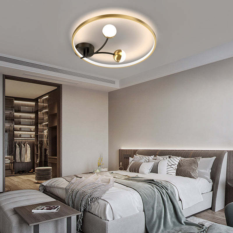 Round 2 Acrylic Ball Flower 3 Step Dimming LED Modern Ceiling Light Fixture-Lighom