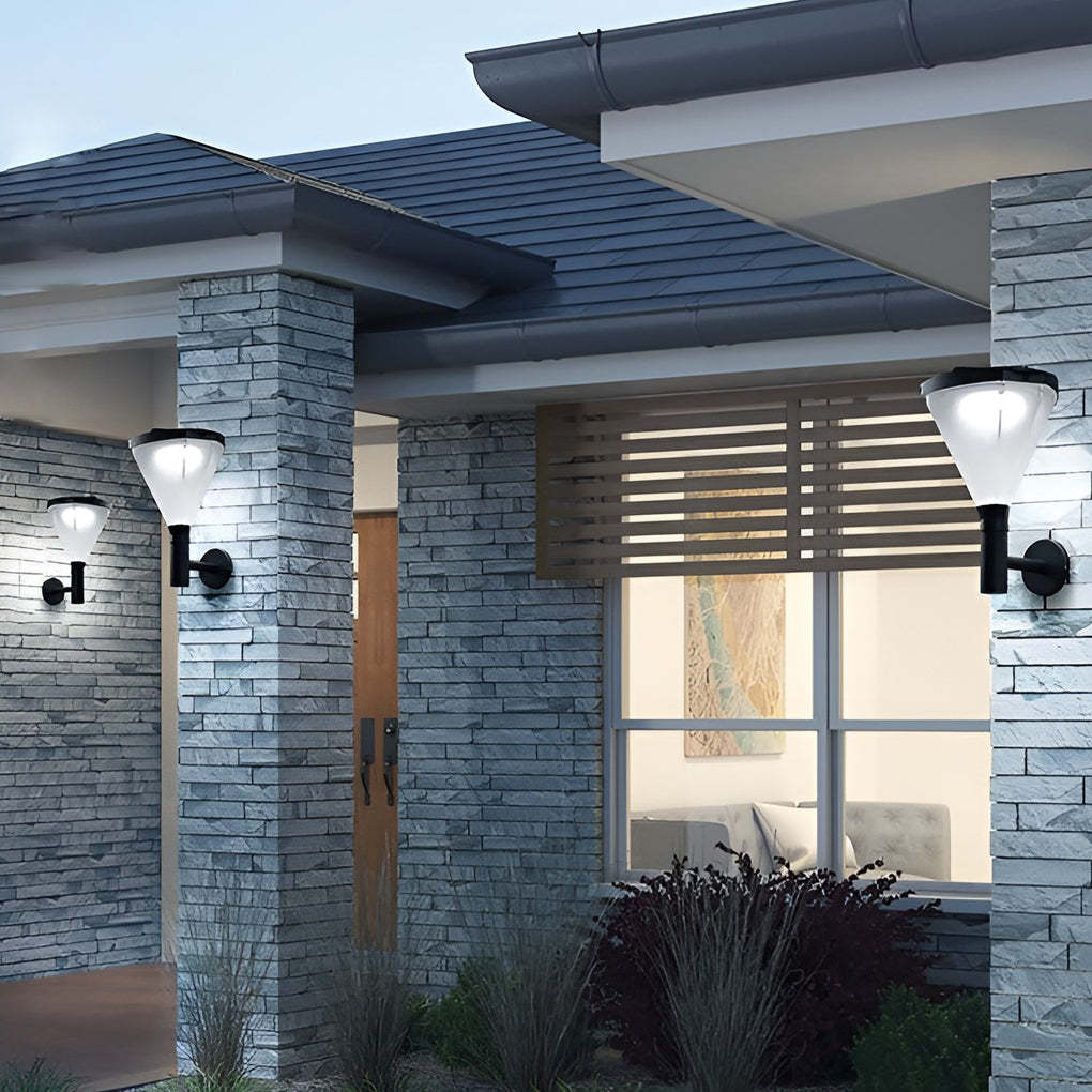 Geometric Waterproof LED Modern Outdoor Plug in Wall Lamp Wall Sconce Lighting-Lighom