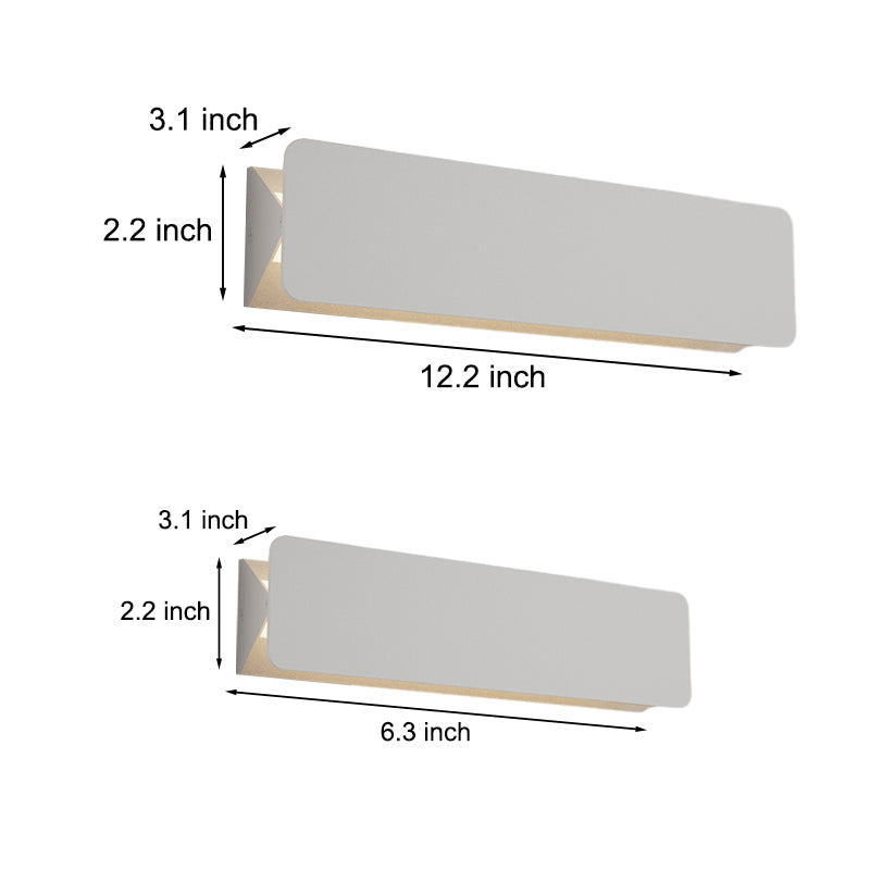 Rectangular Metal Creative LED White Modern Wall Light Fixture Wall Lamp-Lighom