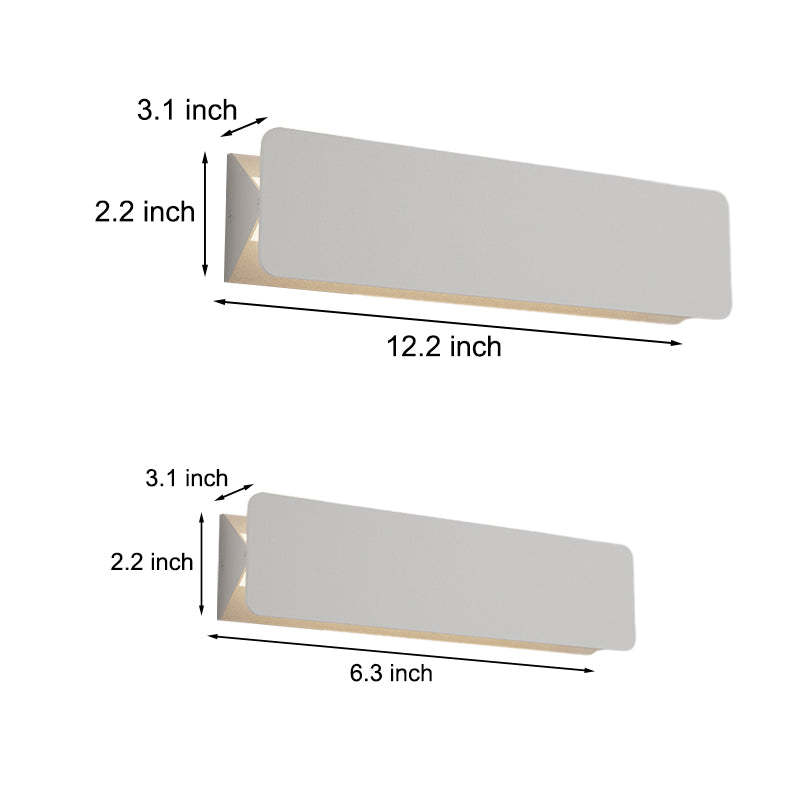 Rectangular Metal Creative LED White Modern Wall Light Fixture Wall Lamp-Lighom