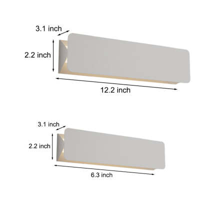 Rectangular Metal Creative LED White Modern Wall Light Fixture Wall Lamp-Lighom
