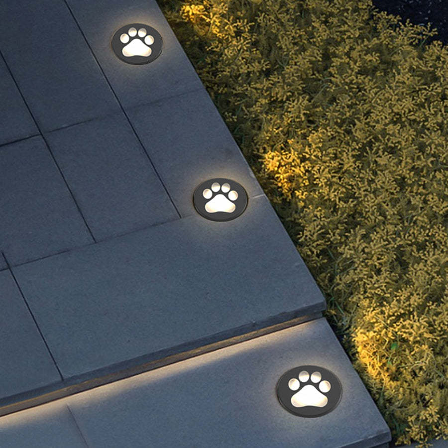 Modern Cat Paw Print LED Recessed Lights for Decks and Gardens-Lighom