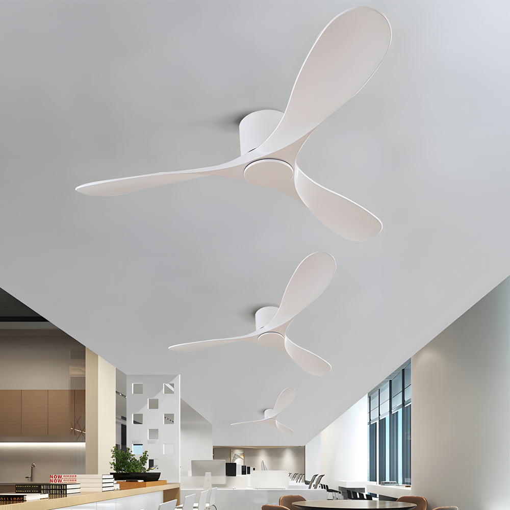 52" Modern 3-Blade Low-Profile White Fan