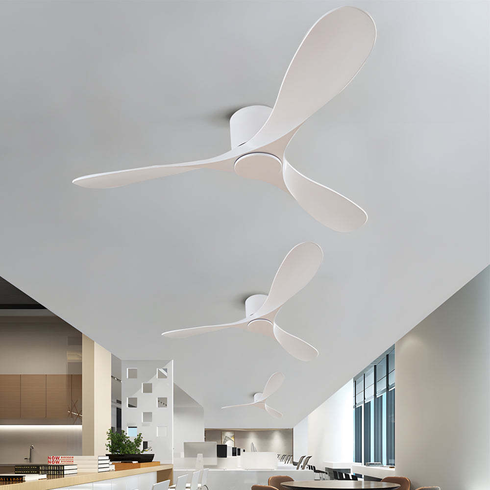 52" Modern 3-Blade Low-Profile White Fan