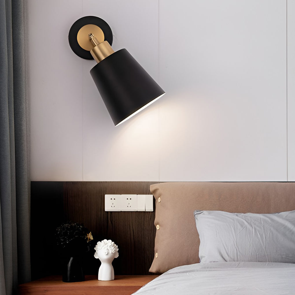 LED 3 Step Dimming Black Nordic Adjustable Wall Sconce Light Wall Lamp-Lighom