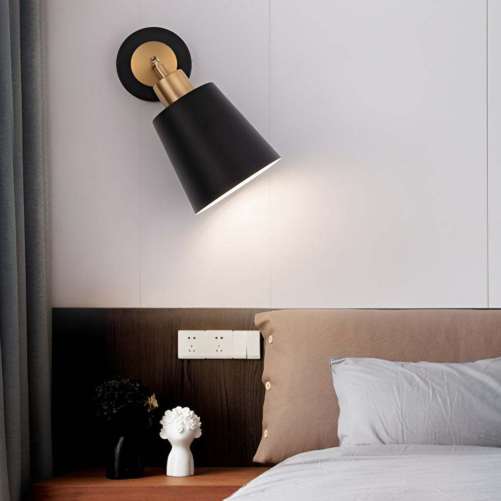 LED 3 Step Dimming Black Nordic Adjustable Wall Sconce Light Wall Lamp-Lighom