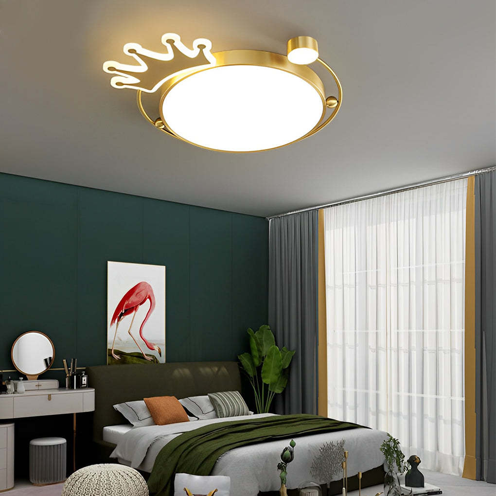 Crown 3-Step Dimming Copper Modern Ceiling Light