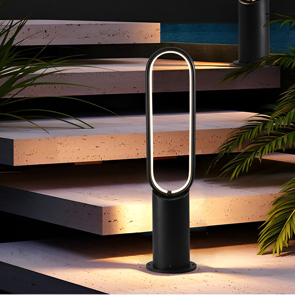 Lighom modern long strip black landscape lighting — 15.7" / Solar