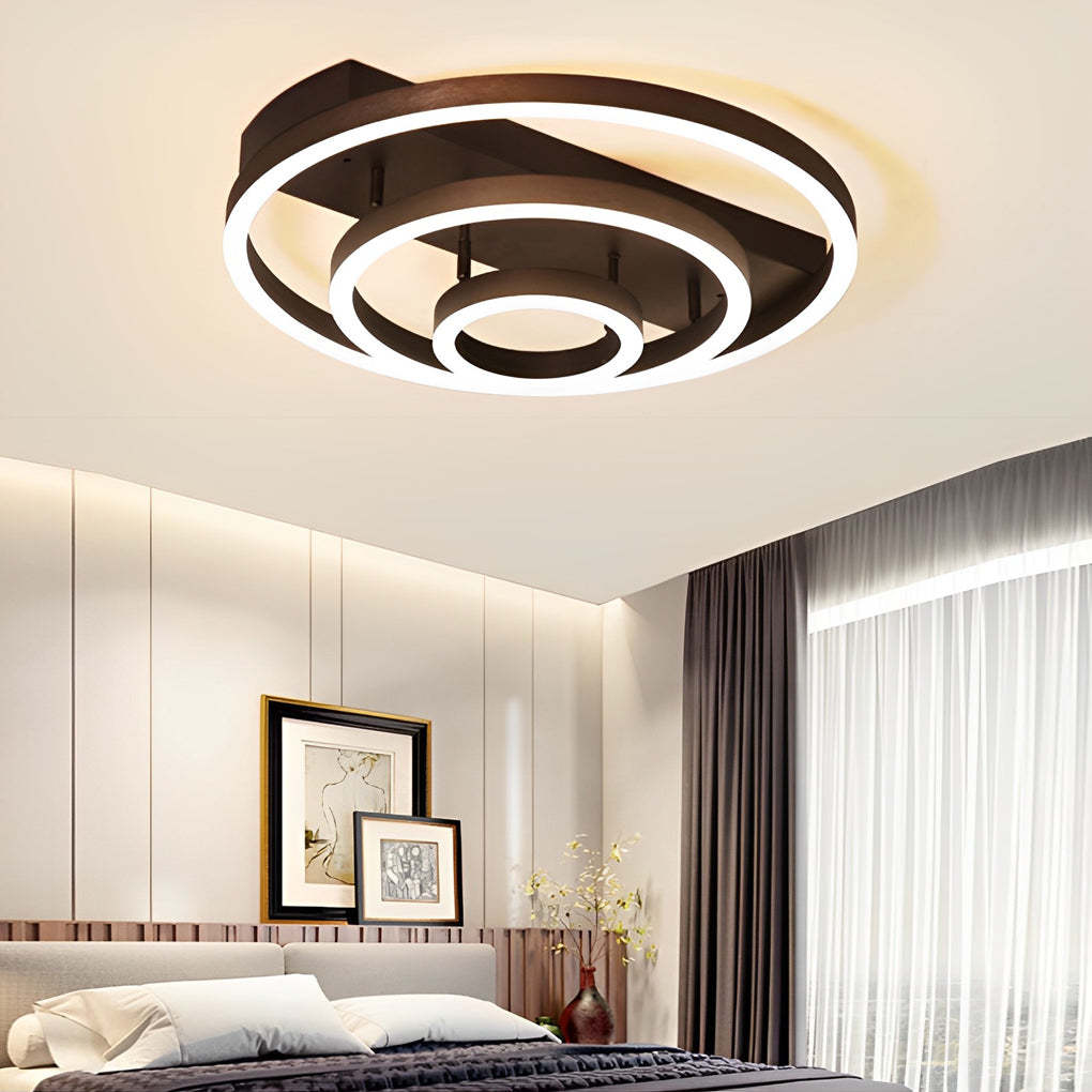 Adjustable Multiple Circular LED Modern Flush Mount Light
