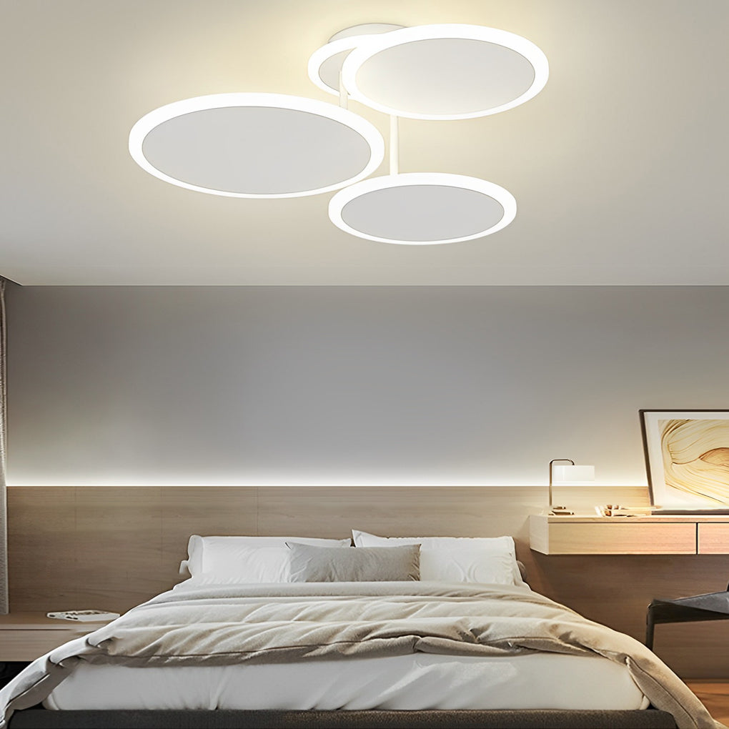 Lighom modern matte white semi-flush mount light in synthetic — 3-Light