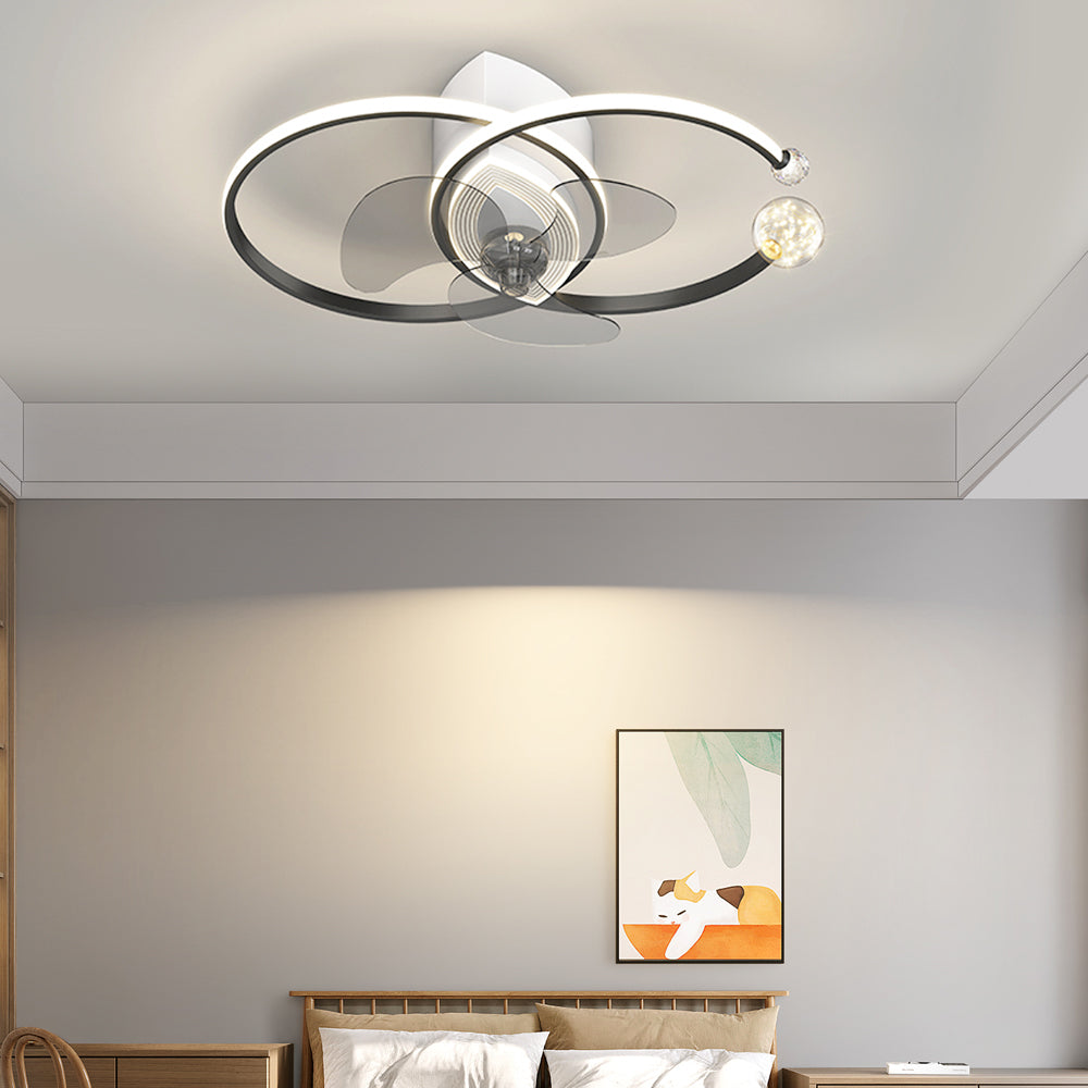 2-Ring Simple 3-Step Modern Bedroom Fan