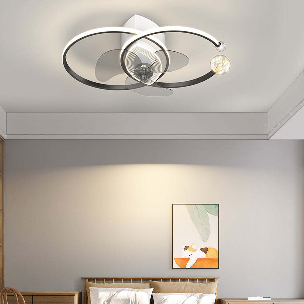 2-Ring Simple 3-Step Modern Bedroom Fan