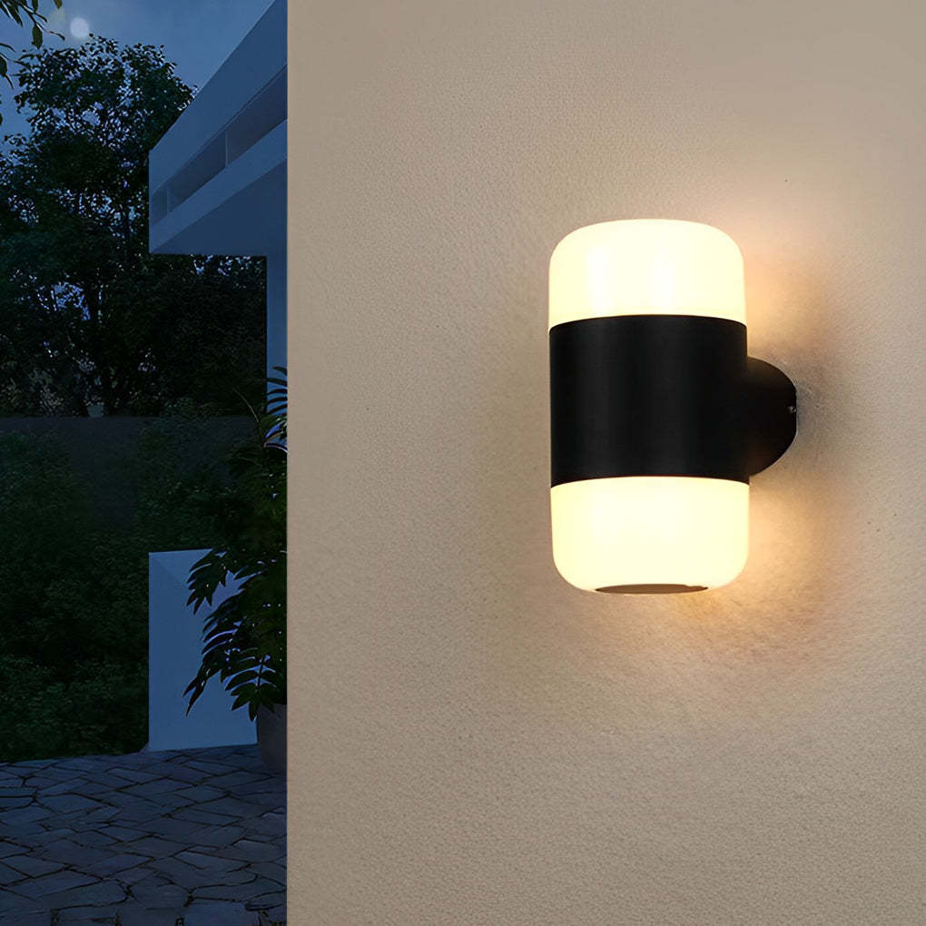 Round Up and Down Light LED Waterproof Black Modern Outdoor Wall Lamp-Lighom