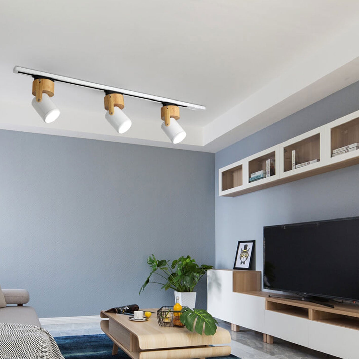 Nordic Minimalist Track Spotlight 1/3-Light Flush Mount