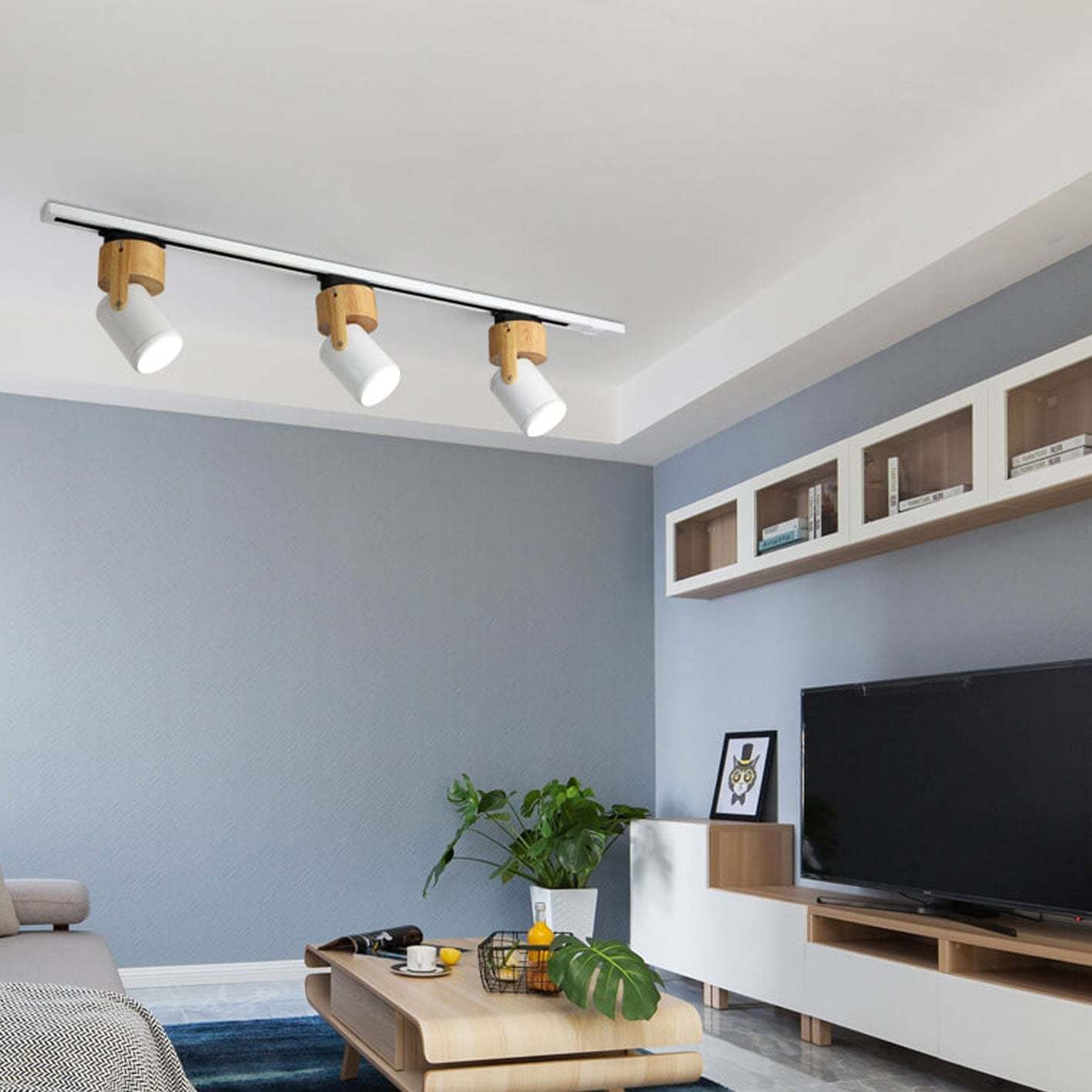 Nordic Minimalist Track Spotlight 1/3-Light Flush Mount