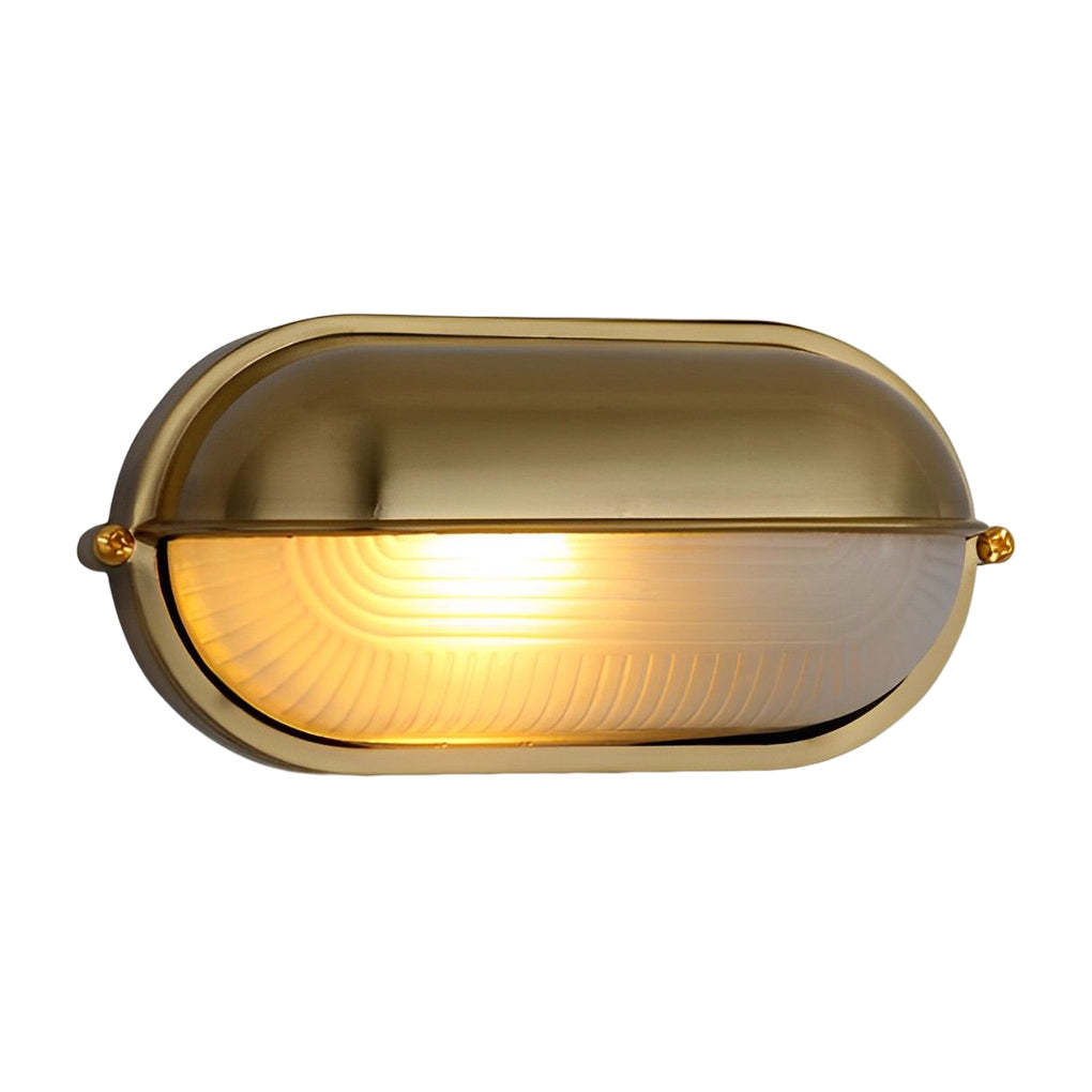 Round Oval Cast Aluminum Glass Waterproof Retro Industrial Wall Lamp-Lighom