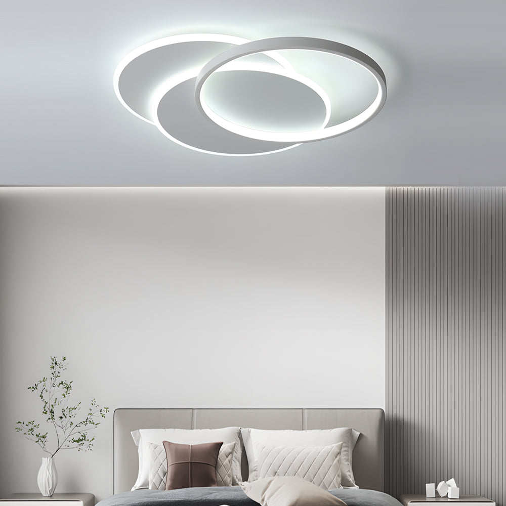 White Triple Circle Acrylic LED Flush Mount Ceiling Light