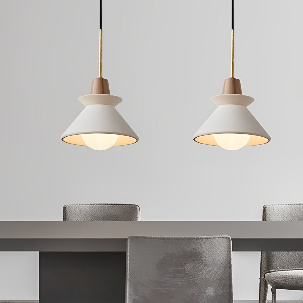 Cement Wood White Nordic Kitchen Pendant
