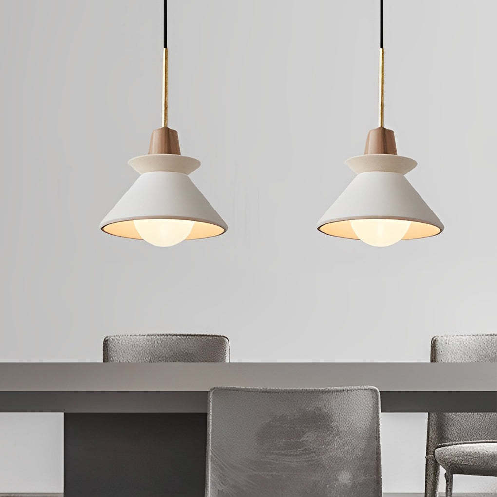 Cement Wood White Nordic Kitchen Pendant