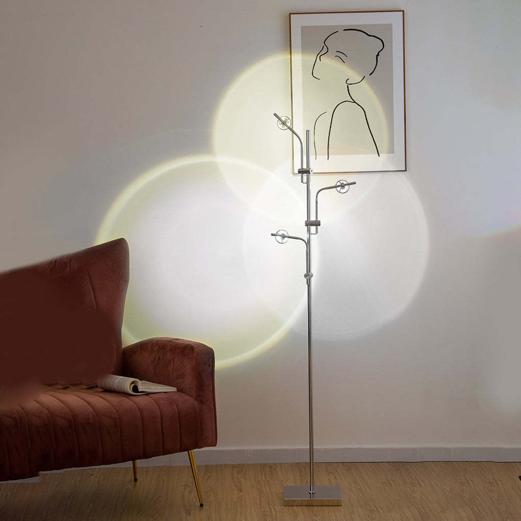 Industrial Multi-Angle Chrome Task Floor Lamp