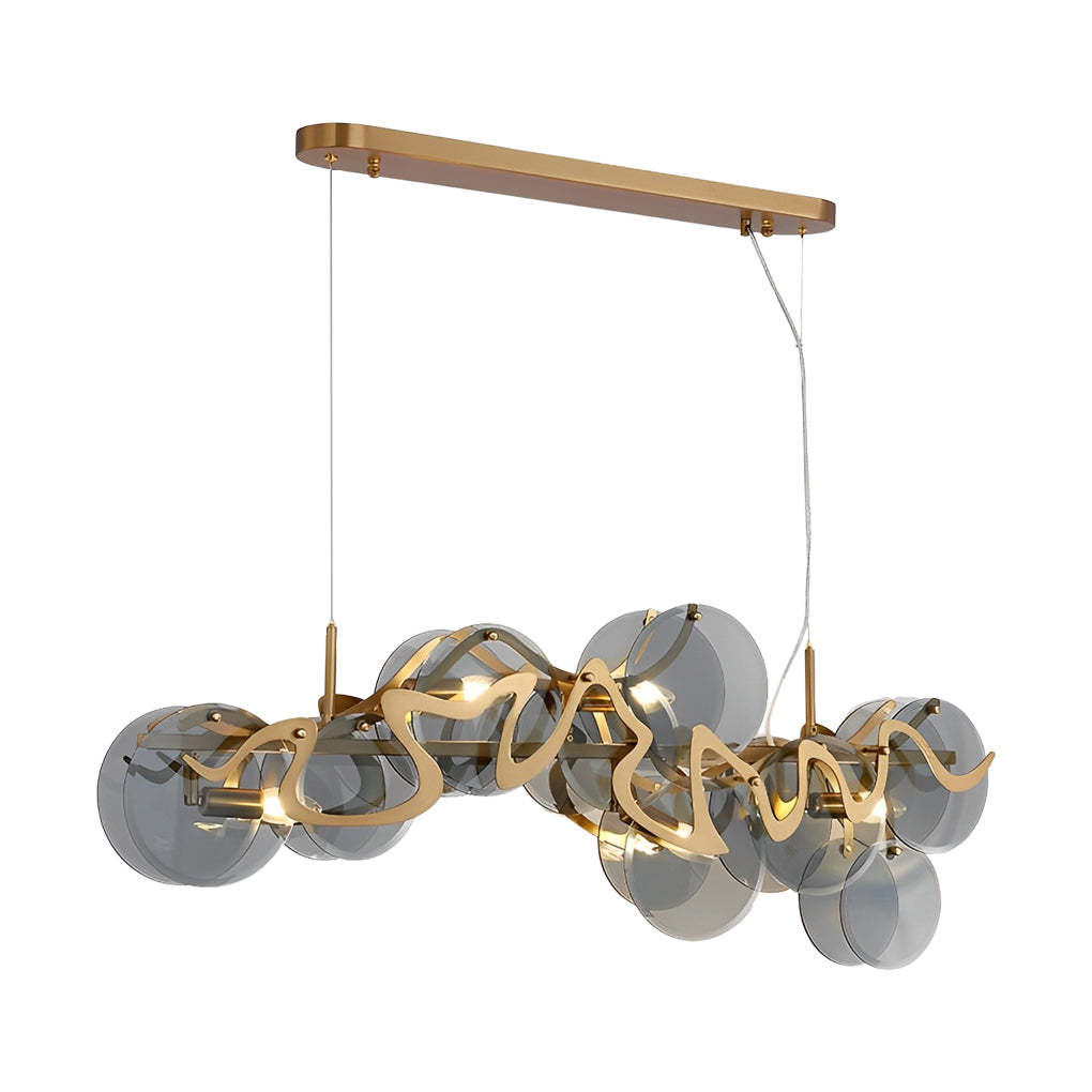 Round Art Glass Iron LED Nordic Pendant