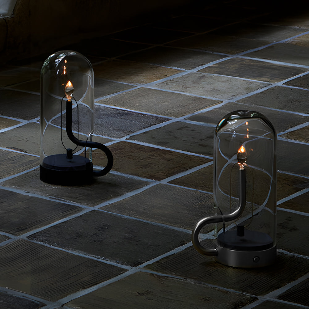 Glass Dome HYMN Accent Table Lamp - LED Candle-Lighom