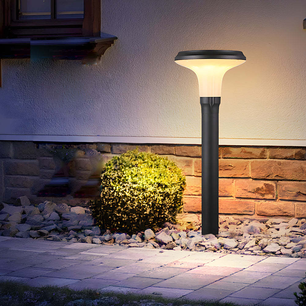 Black Solar Lawn Bollard Light-Lighom