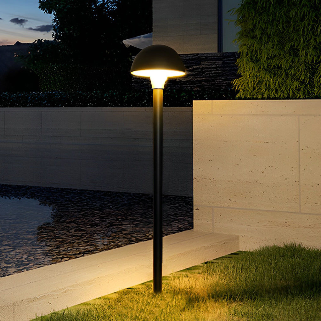 Mushroom Outdoor Black Modern LED Lawn Lamp