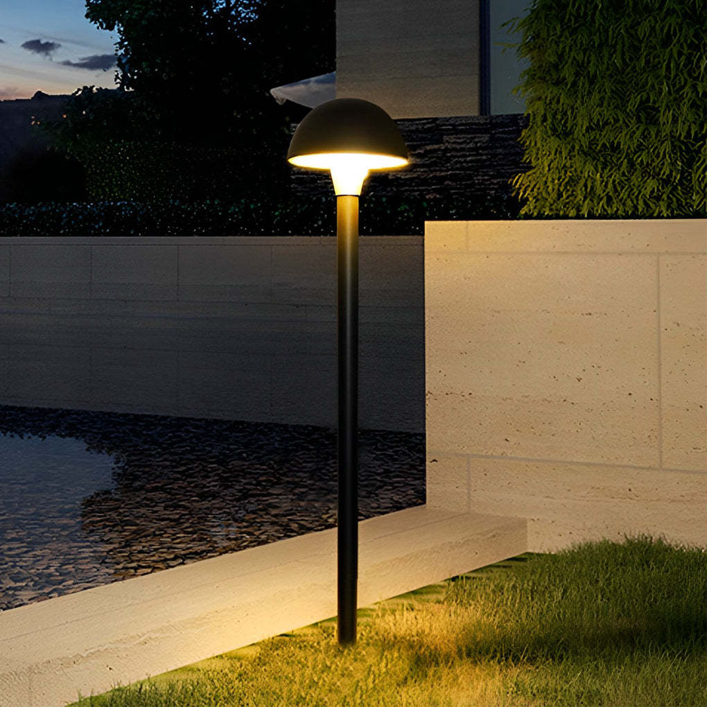 Mushroom Outdoor Black Modern LED Lawn Lamp