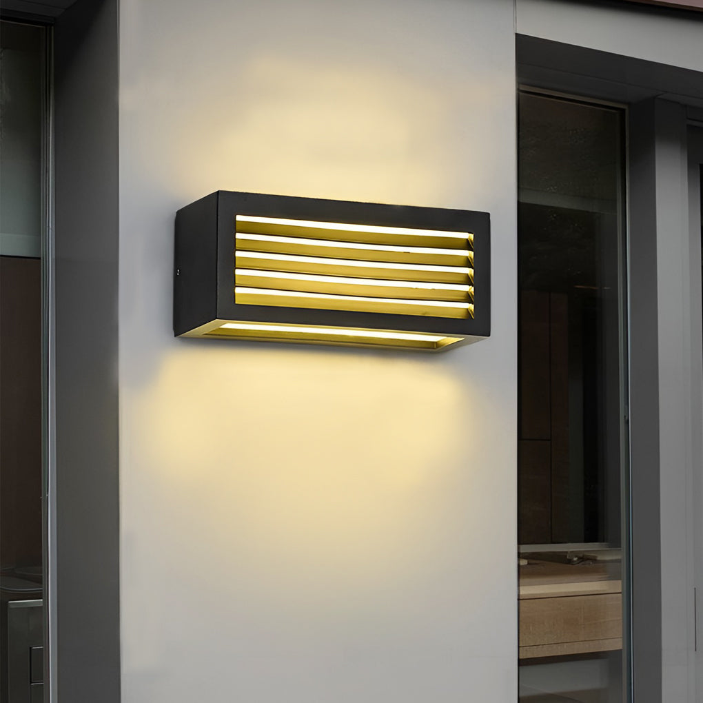 Rectangle 12W LED Black Modern Outdoor Wall Sconce