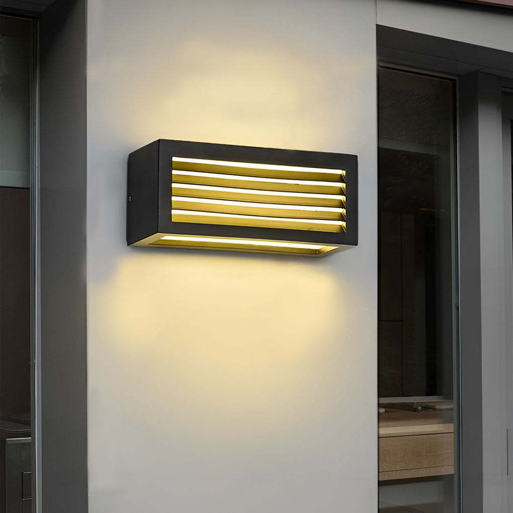 Rectangle 12W LED Black Modern Outdoor Wall Sconce