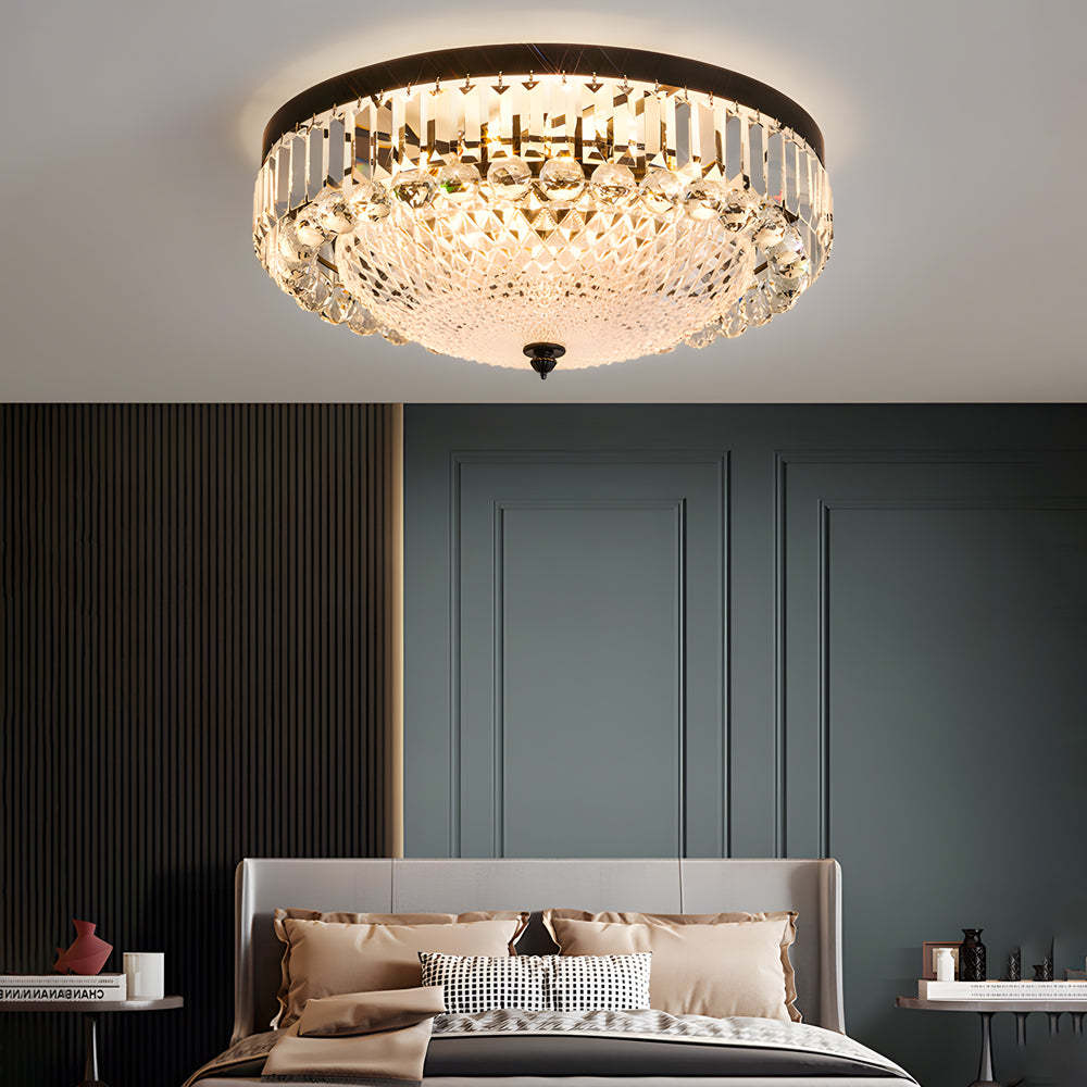 Round Crystal LED Dimmable American Ceiling Light