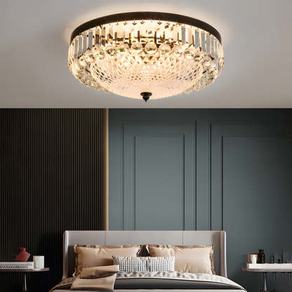 Round Crystal LED Dimmable American Ceiling Light