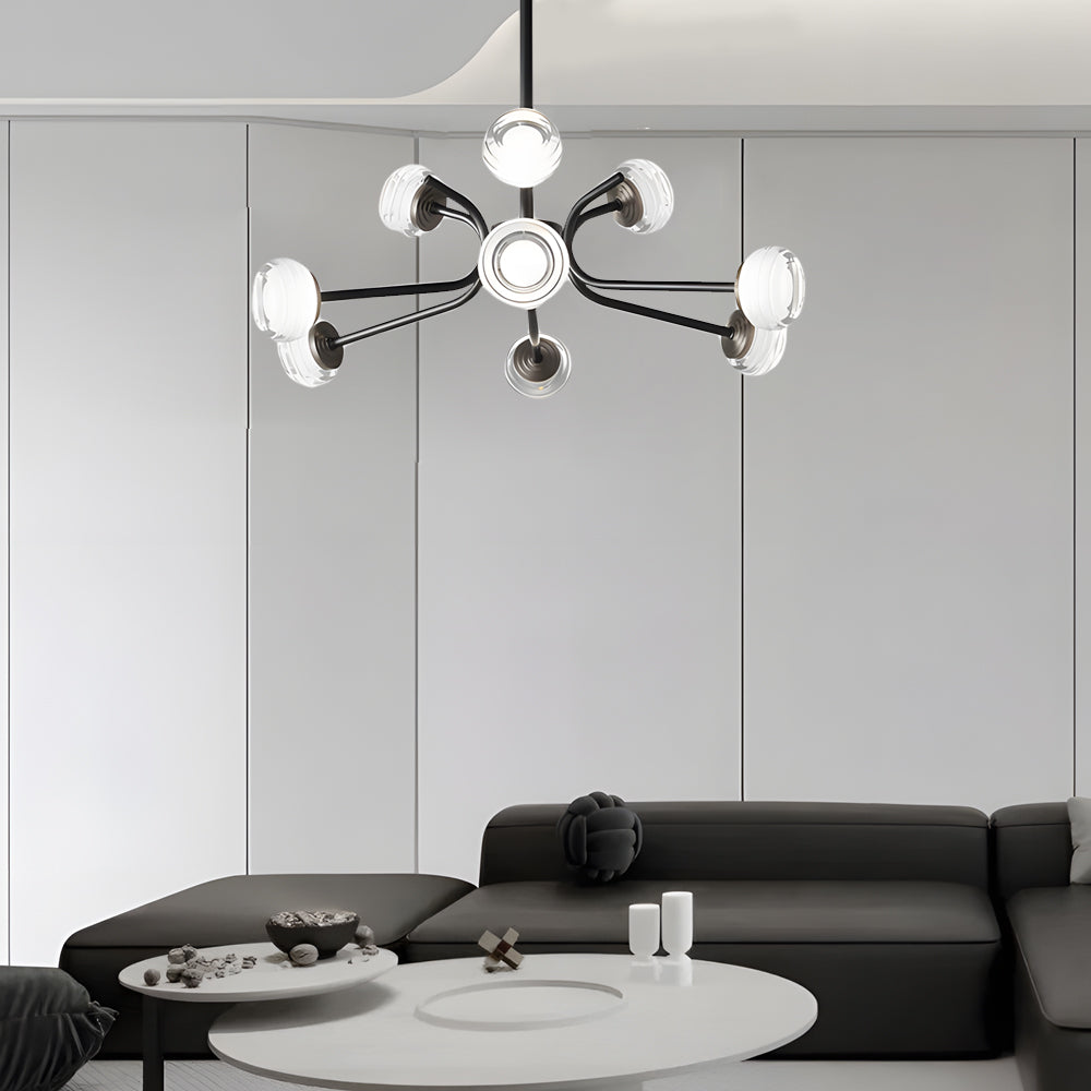 Black LED Sputnik Chandelier