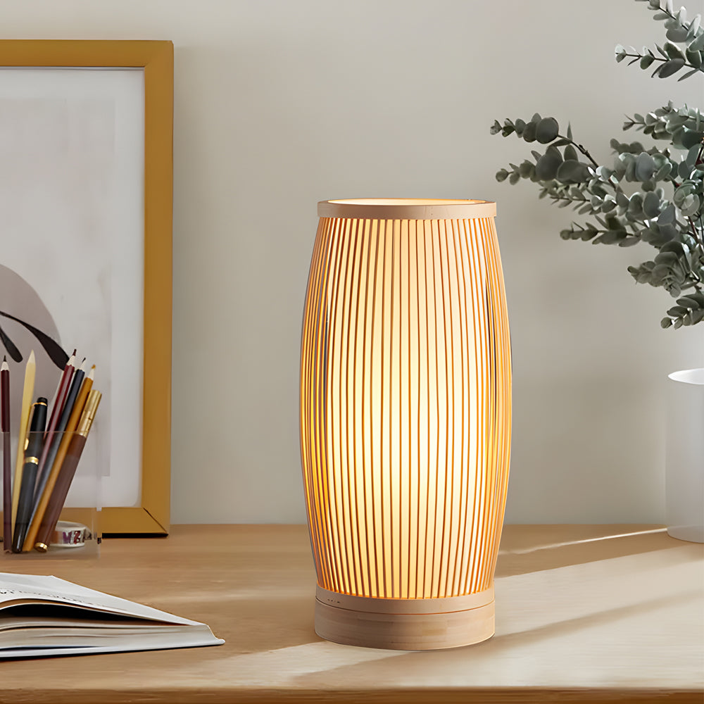 Japanese Lantern Bamboo LED Table Lamp-Lighom