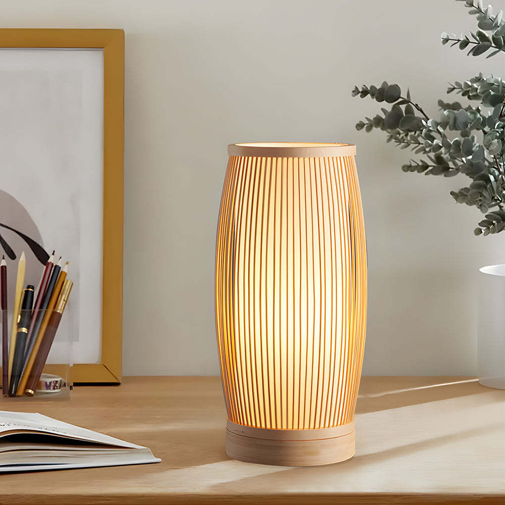 Japanese Lantern Bamboo LED Table Lamp-Lighom