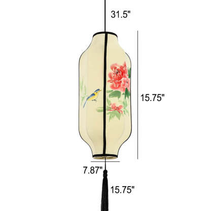 Oriental Handmade Oval Lantern Fabric Pendant