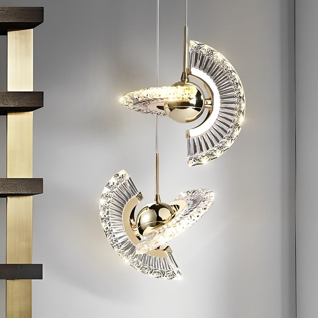 Creative Circle Anodized Acrylic LED Modern Pendant Lighting Hanging Lamp-Lighom