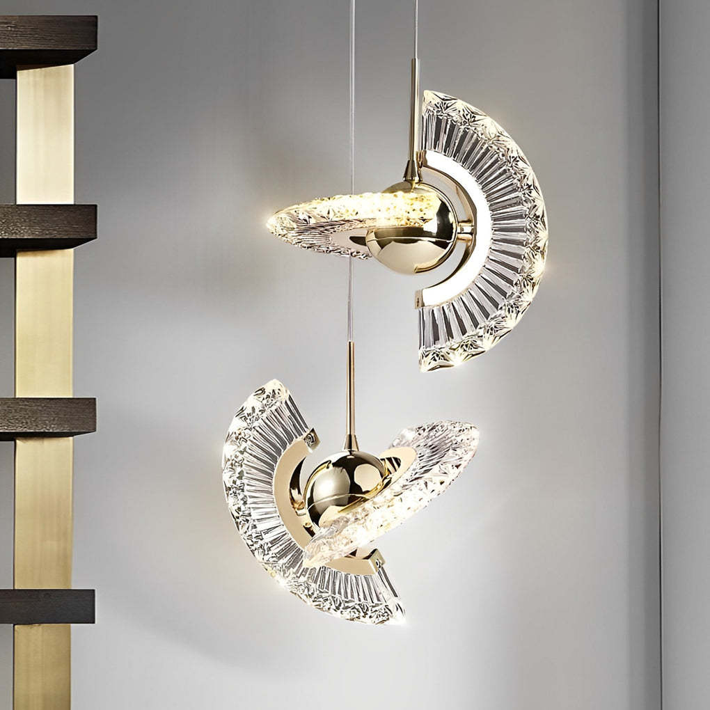 Creative Circle Anodized Acrylic LED Modern Pendant Lighting Hanging Lamp-Lighom