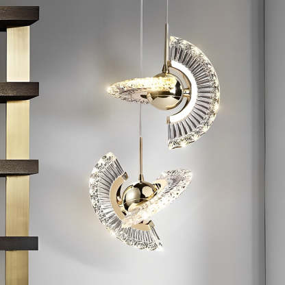 Creative Circle Anodized Acrylic LED Modern Pendant Lighting Hanging Lamp-Lighom