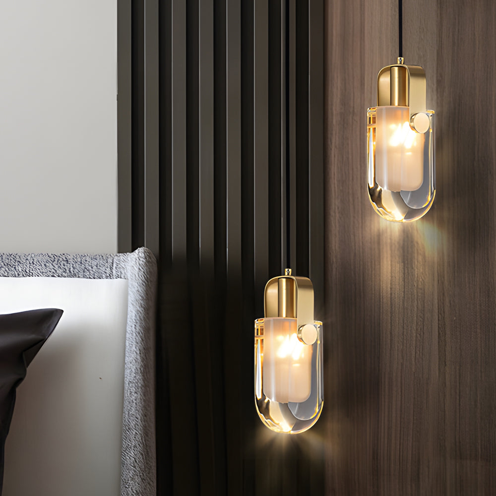 Crystal Shade Copper Dimmable Modern Pendant Light