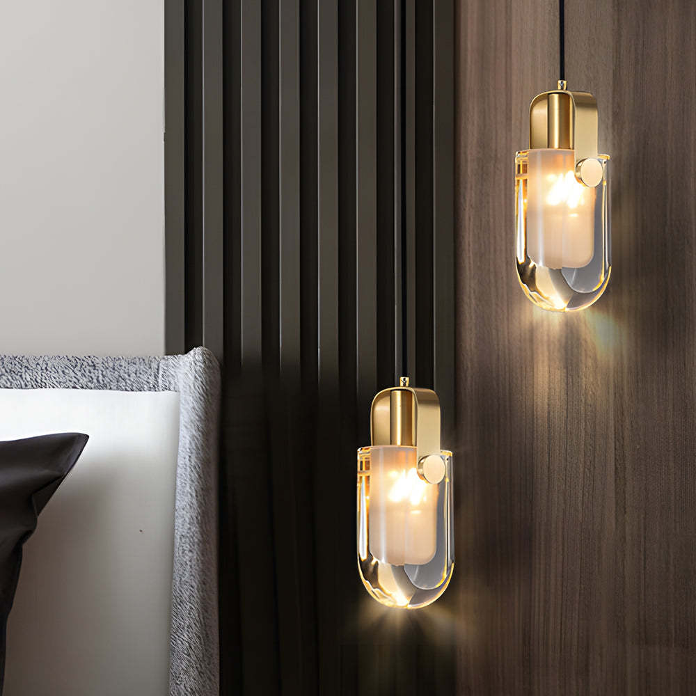 Crystal Shade Copper Dimmable Modern Pendant Light
