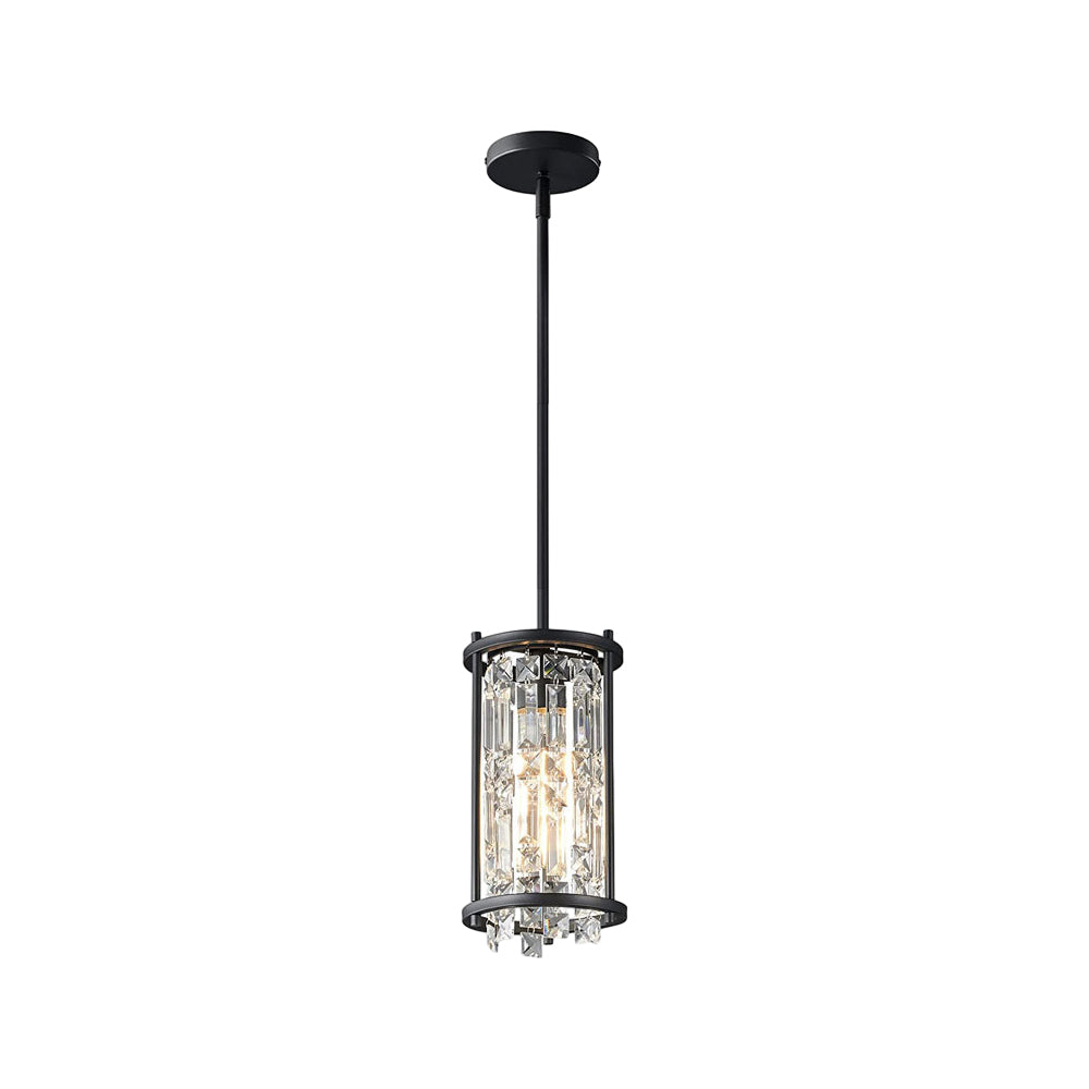 Round Iron Frame Crystal Modern Chandelier