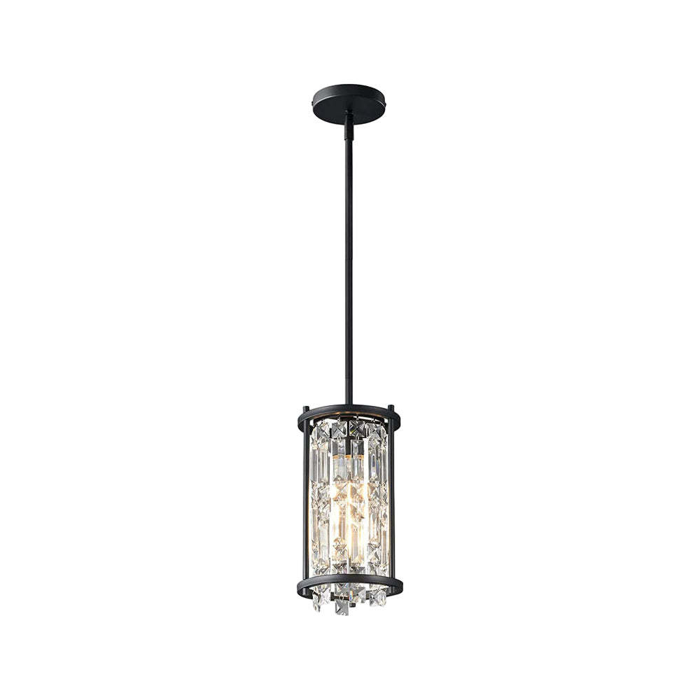 Round Iron Frame Crystal Modern Chandelier
