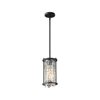 Round Iron Frame Crystal Modern Chandelier