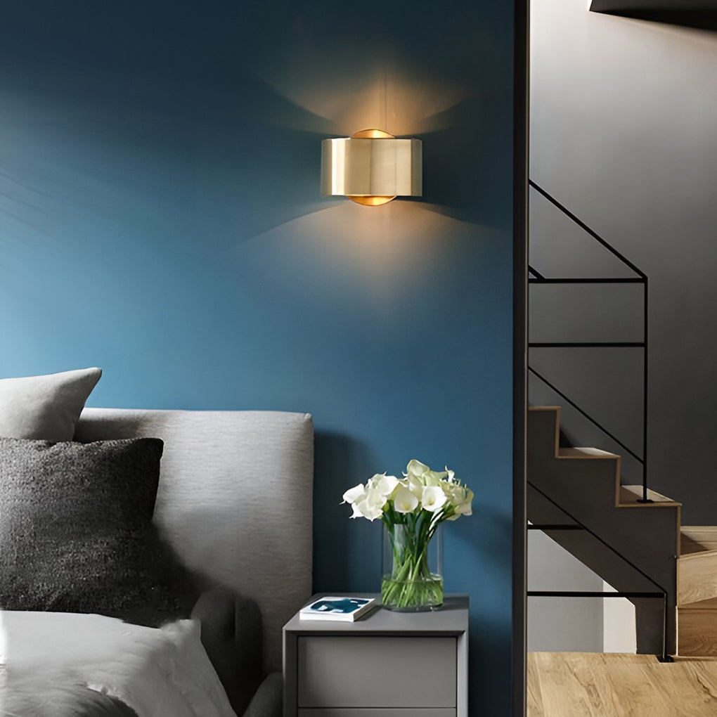 Circular Up and Down Lights Gold Nordic Wall Lamp Wall Sconce Lighting-Lighom